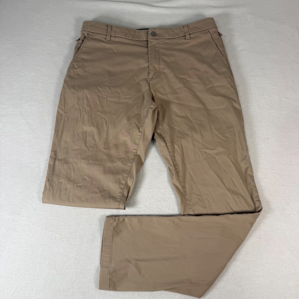 Birddogs Performance Khaki Pants Mens 34 x 32 Tan Cotton Stretch Golfcore Casual